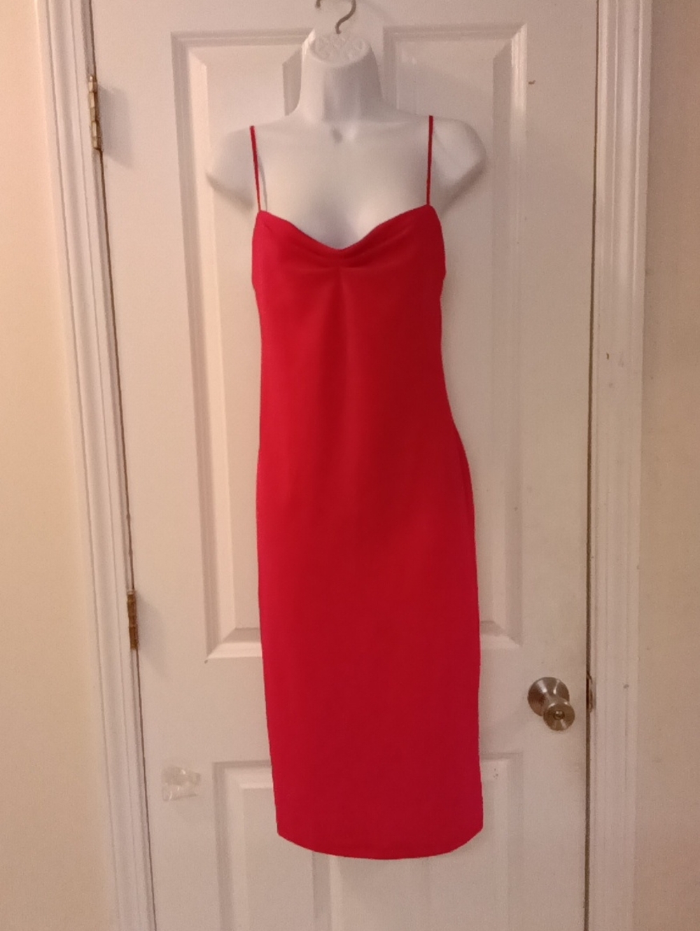 ZARA Sleek PINKY Midi Slip Dress with Spaghetti Straps SIZE XS Is Pink 🩷 Photo - Picture 4 of 8
